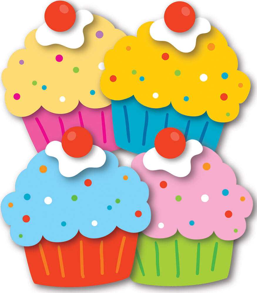 Cupcakes Assorted Mini Cutouts