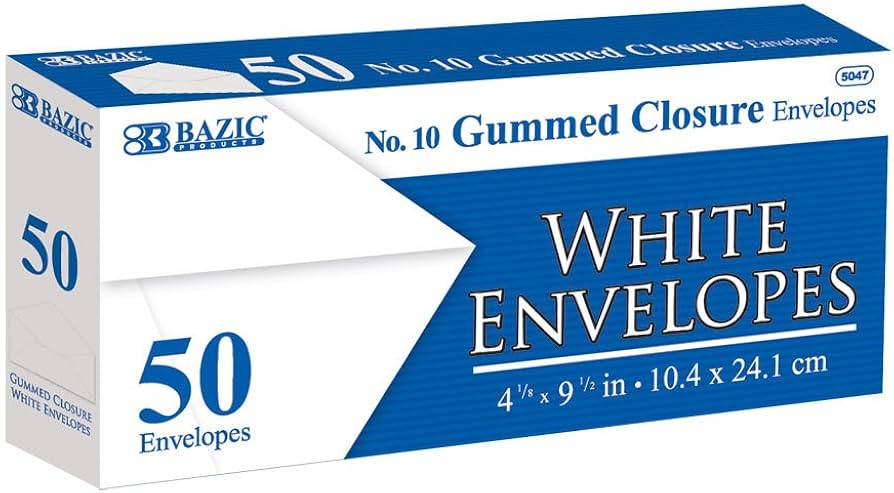 SOBRE BLANCO CAJA WHITE ENVELOPES