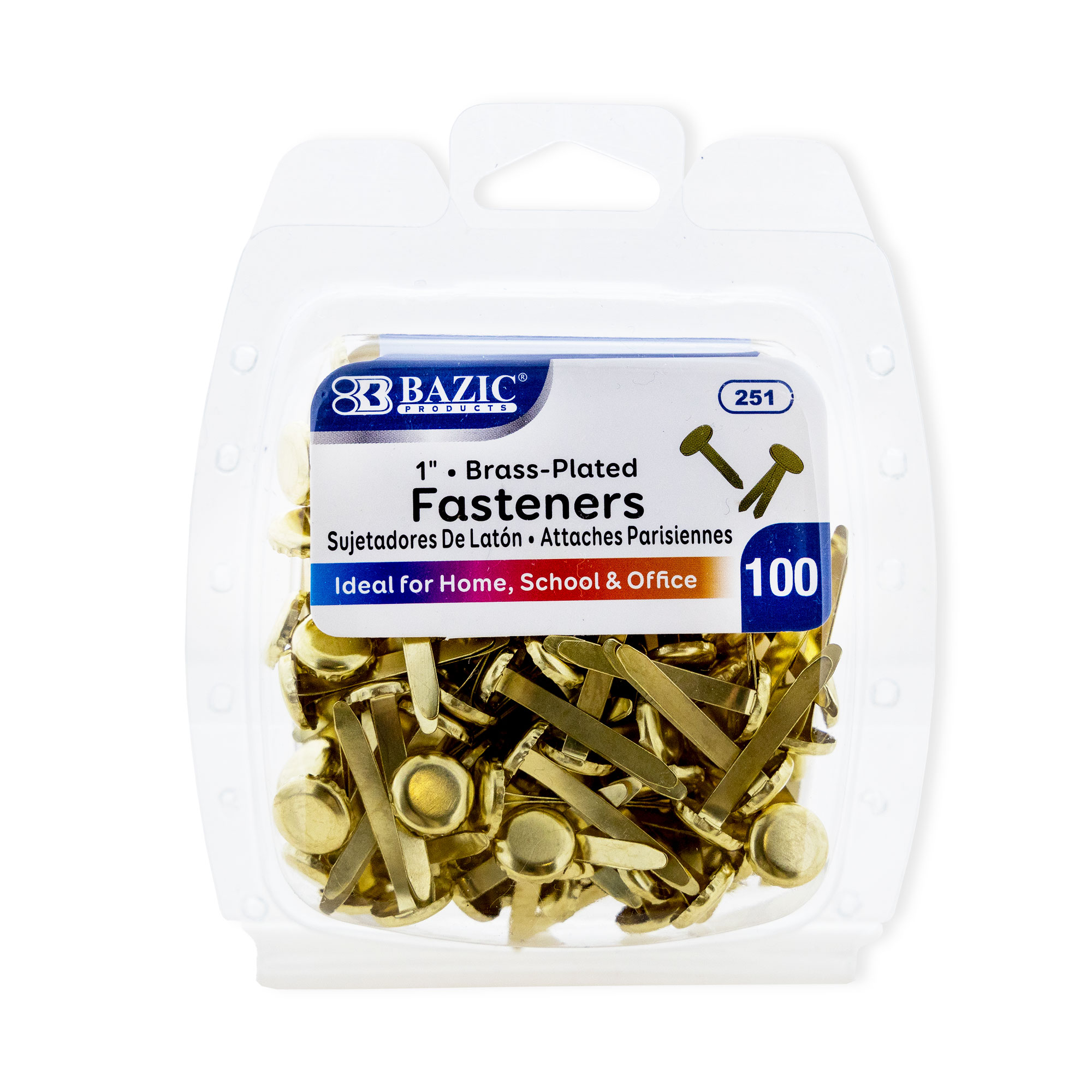 BRASS PLATED FASTENERS 100 PACK