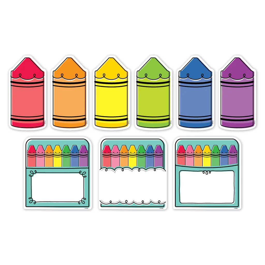 Core Decor Doodle Crayons Cut-Outs