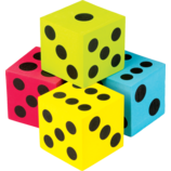 Colorful Jumbo Dice 4-Pack