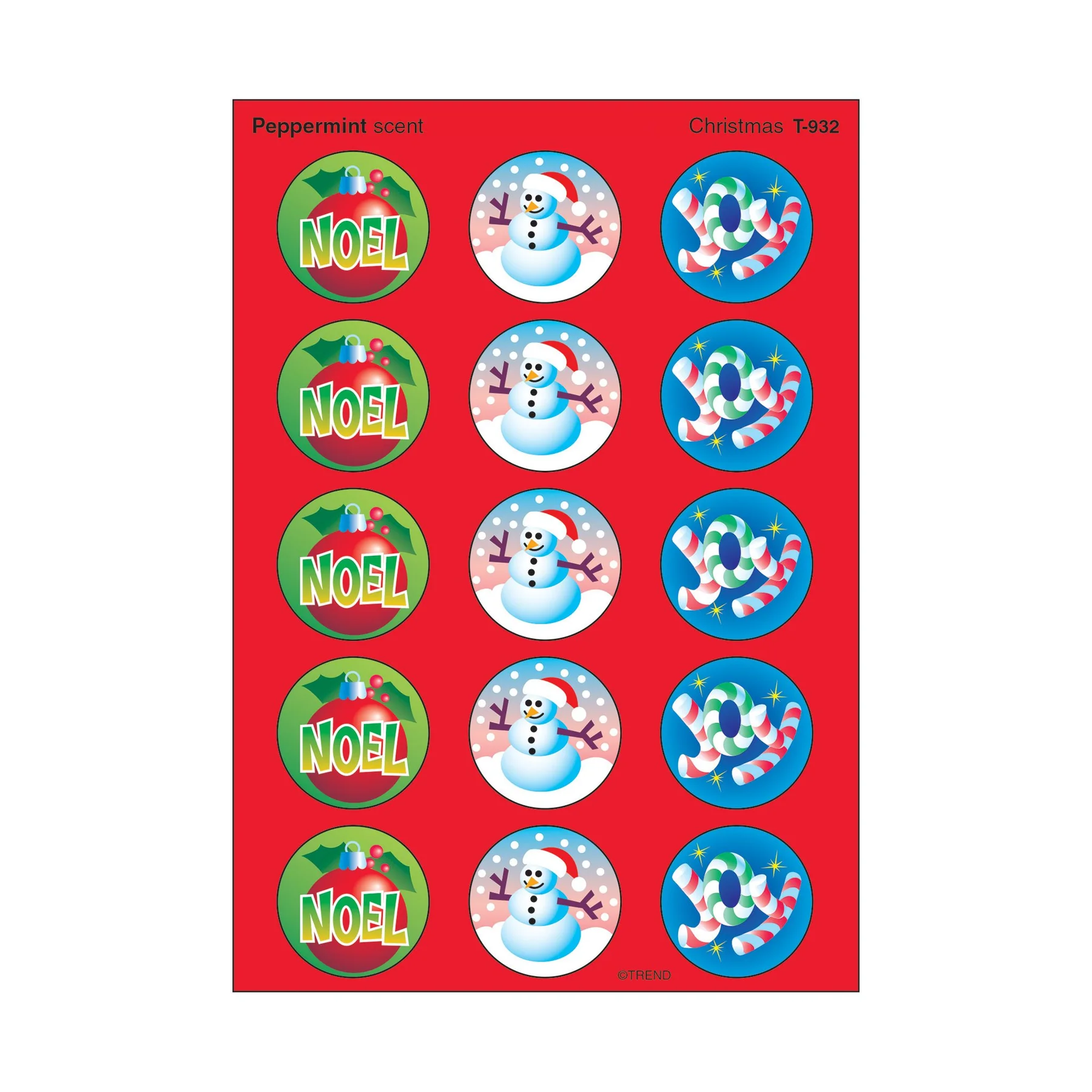 Christmas, Peppermint scent Scratch ‘n Sniff Stinky Stickers