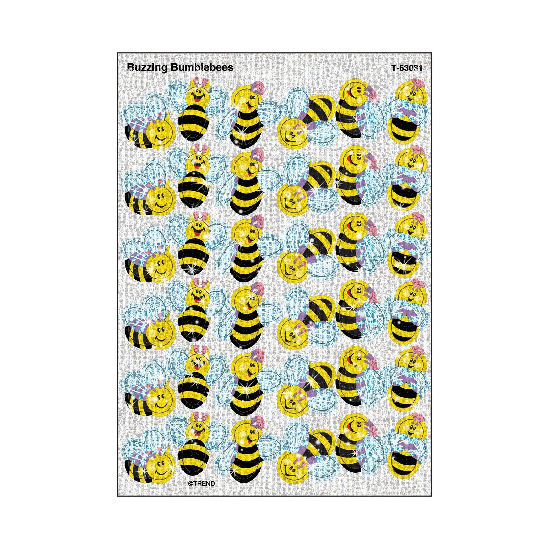 Buzzing Bumblebees Sparkle Stickers
