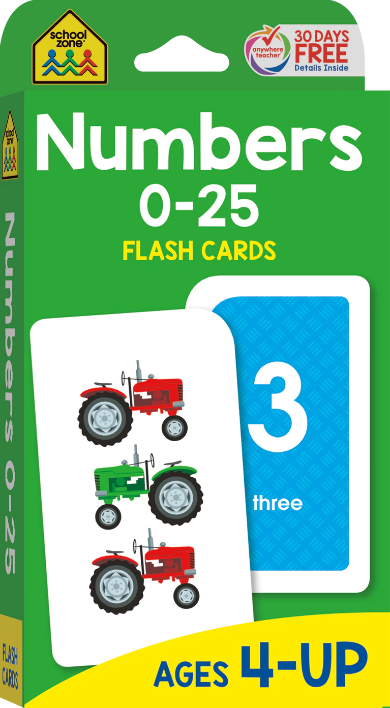 Numbers 0-25 Flash Cards