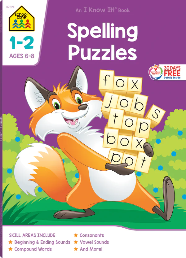 Spelling Puzzles Grades 1-2 Workbook