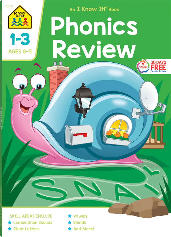 Phonics Review Grades 1-3 Workbook