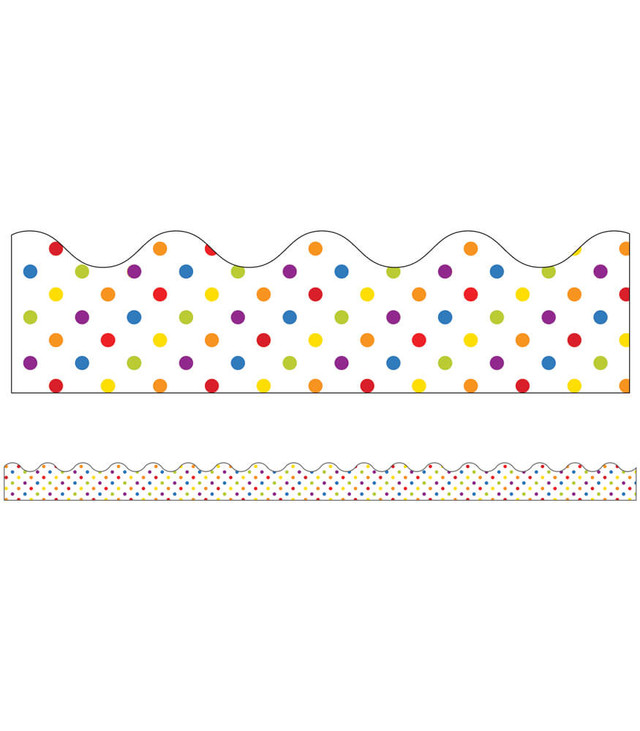 Rainbow Dots Scalloped Borders