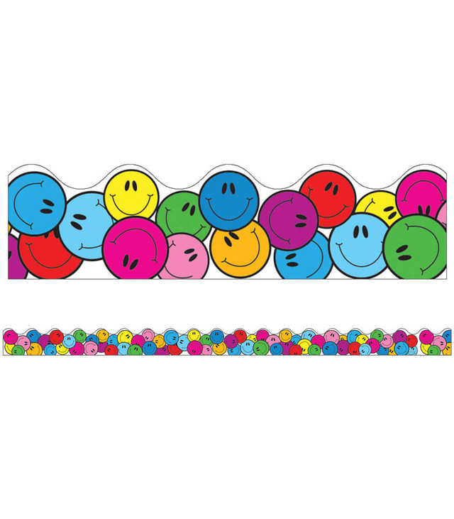 Smiley Faces Scalloped Borders