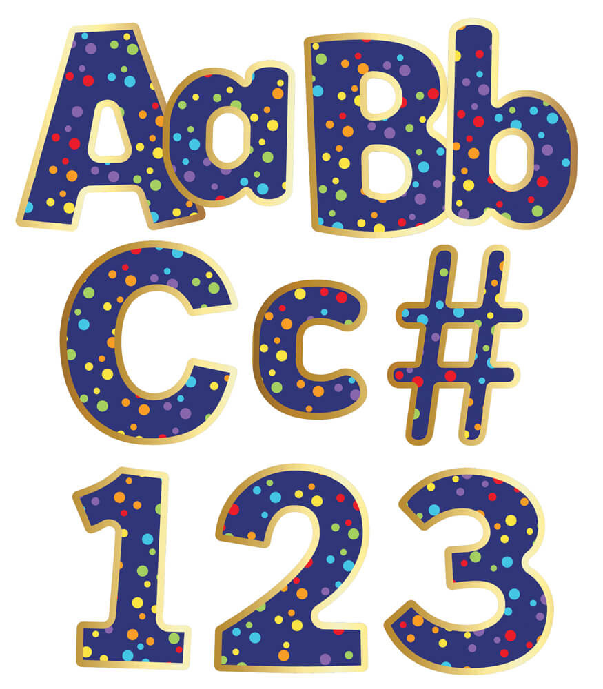 4in Rainbow Confetti Letters
