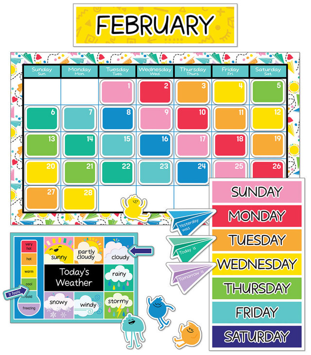 Happy Place Calendar Bulletin Board Set English