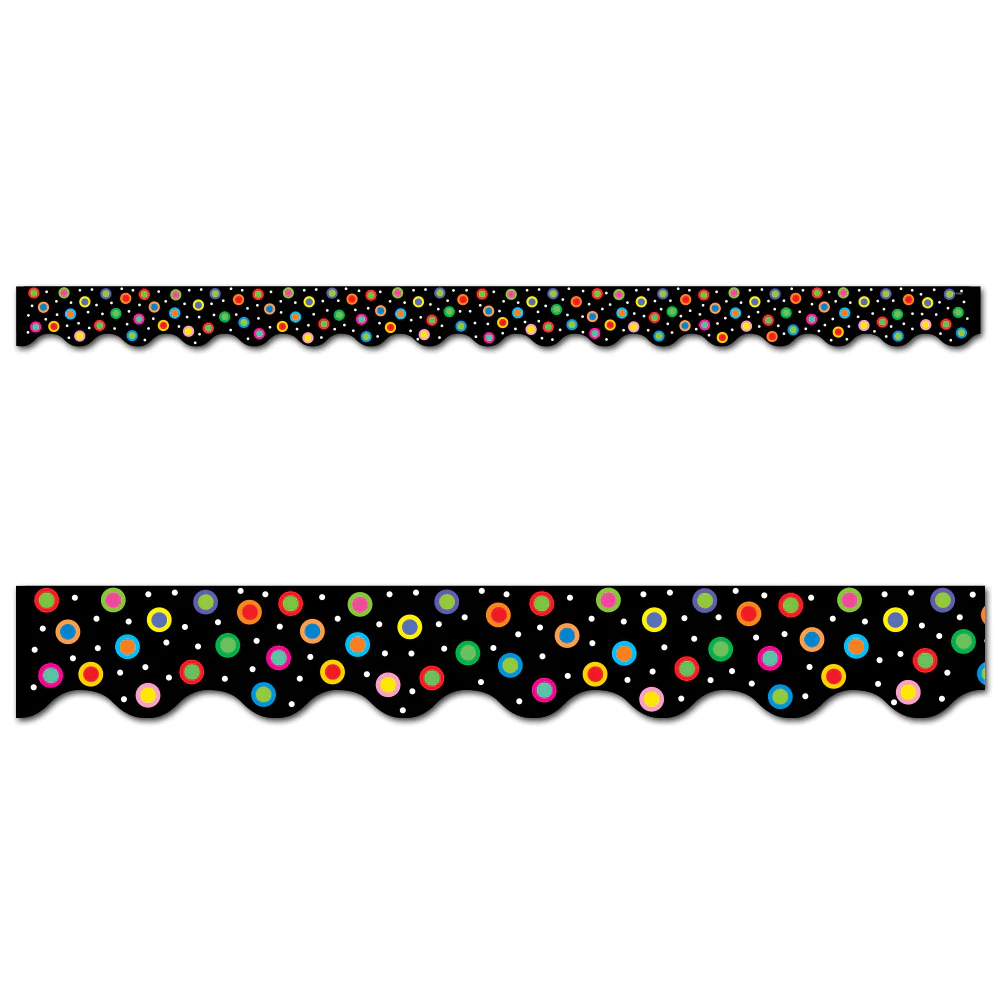 Dots On Black Wavy Border