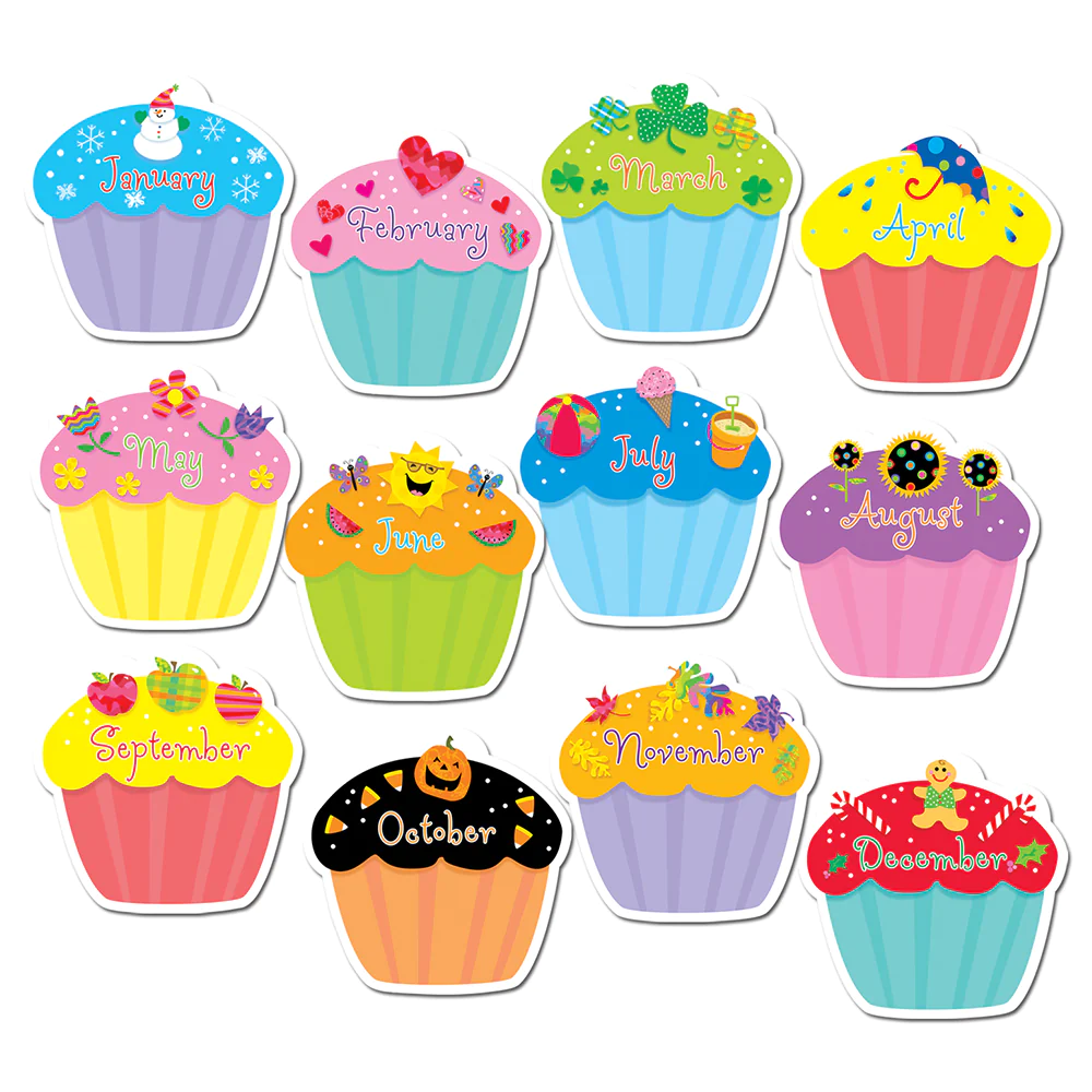 Cupcakes 10 Jumbo Designer Cut-Outs