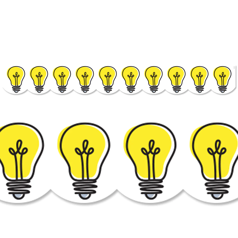 Doodle Lightbulbs Border