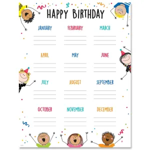 Happy Birthday Stick Kids Chart