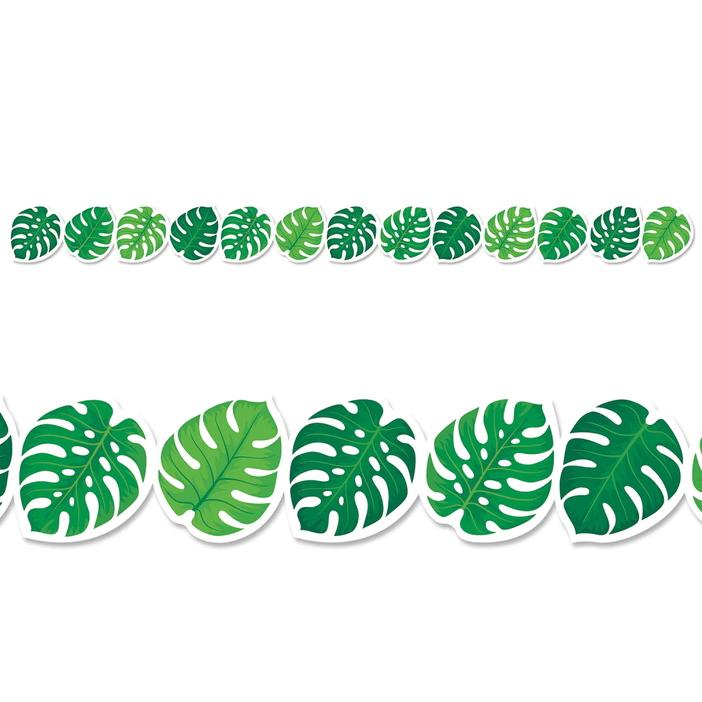 Monstera Leaves Border
