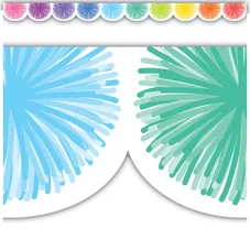 COLORFUL POMS BORDERS