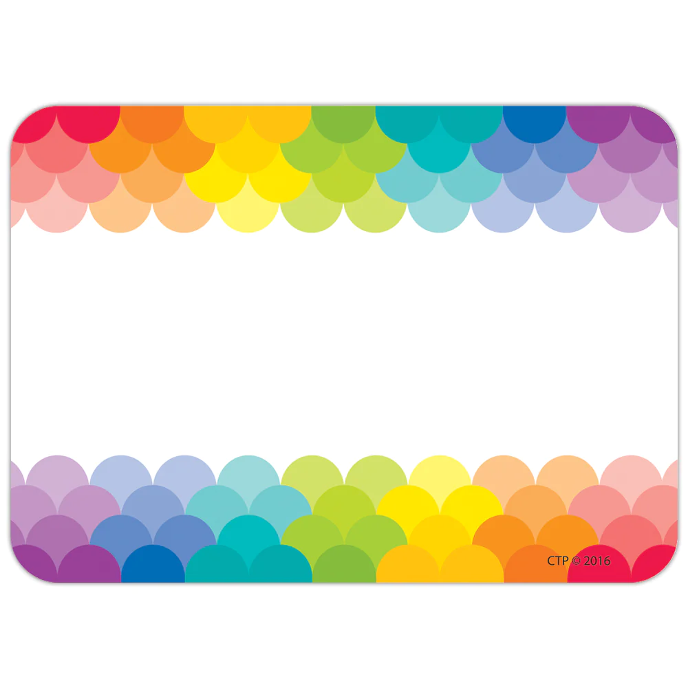 Painted Palette Rainbow Scallops Labels
