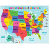 Colorful United States of America Map Chart
