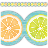 Lemon Zest Citrus Slices Border Trim