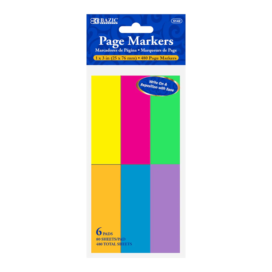 FLAG NEON PAGE MARKERS
