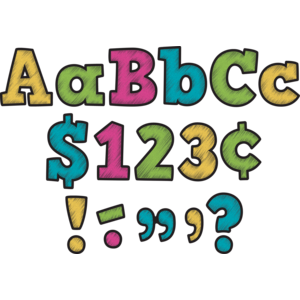 Chalkboard Brights Bold Block 4 Letters Combo Pack