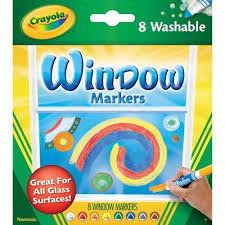 CRAYOLA 8CT WASHABLE WINDOW MARKERS