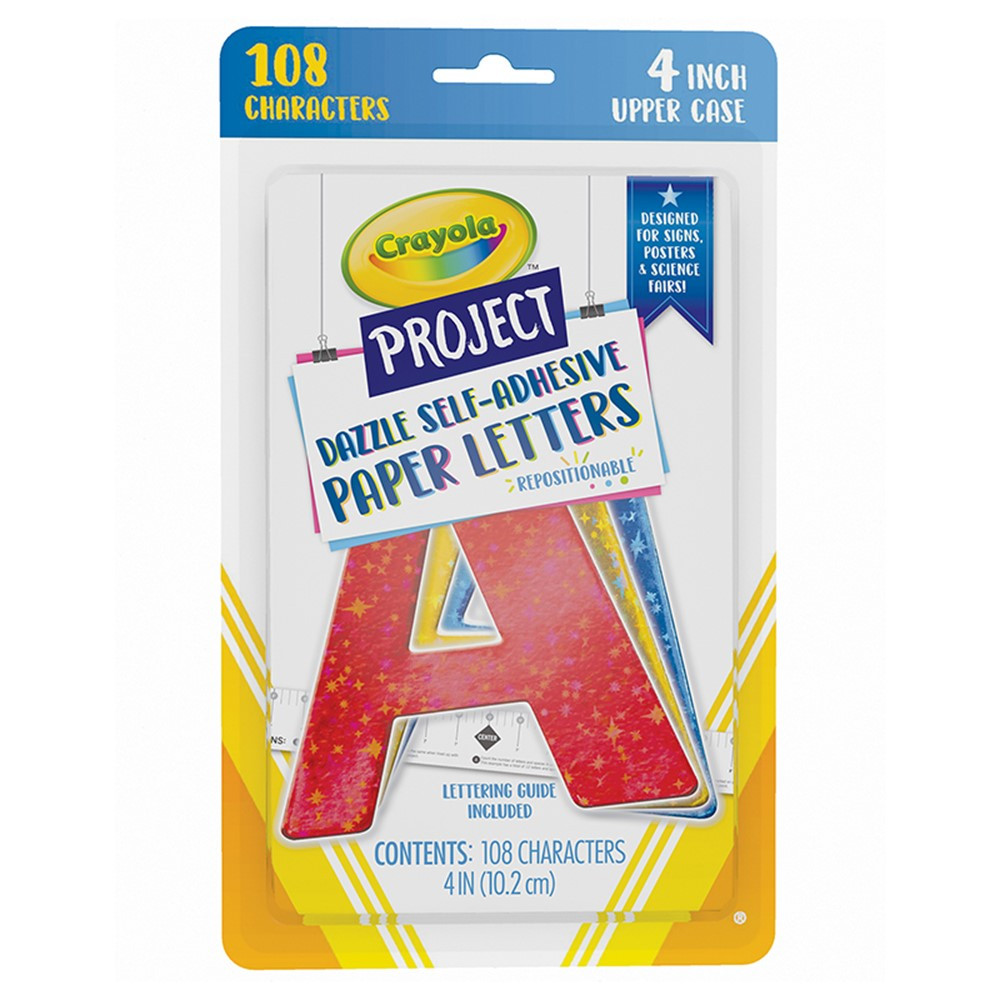 CRAYOLA LETTERS 4?? DAZZLE 108CT