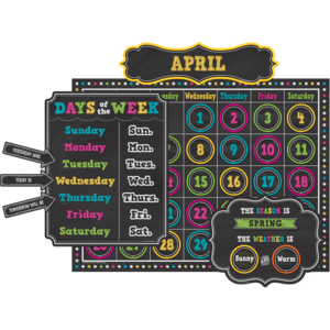 Chalkboard Brights Calendar Bulletin