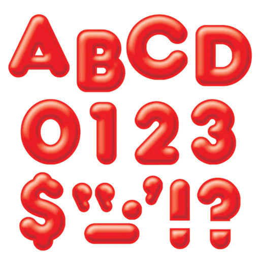 Red 2-Inch 3-D Uppercase Ready Letters