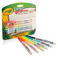 CRAYOLA 6 COLOR WASHABLE DRY ERASE MARKERS