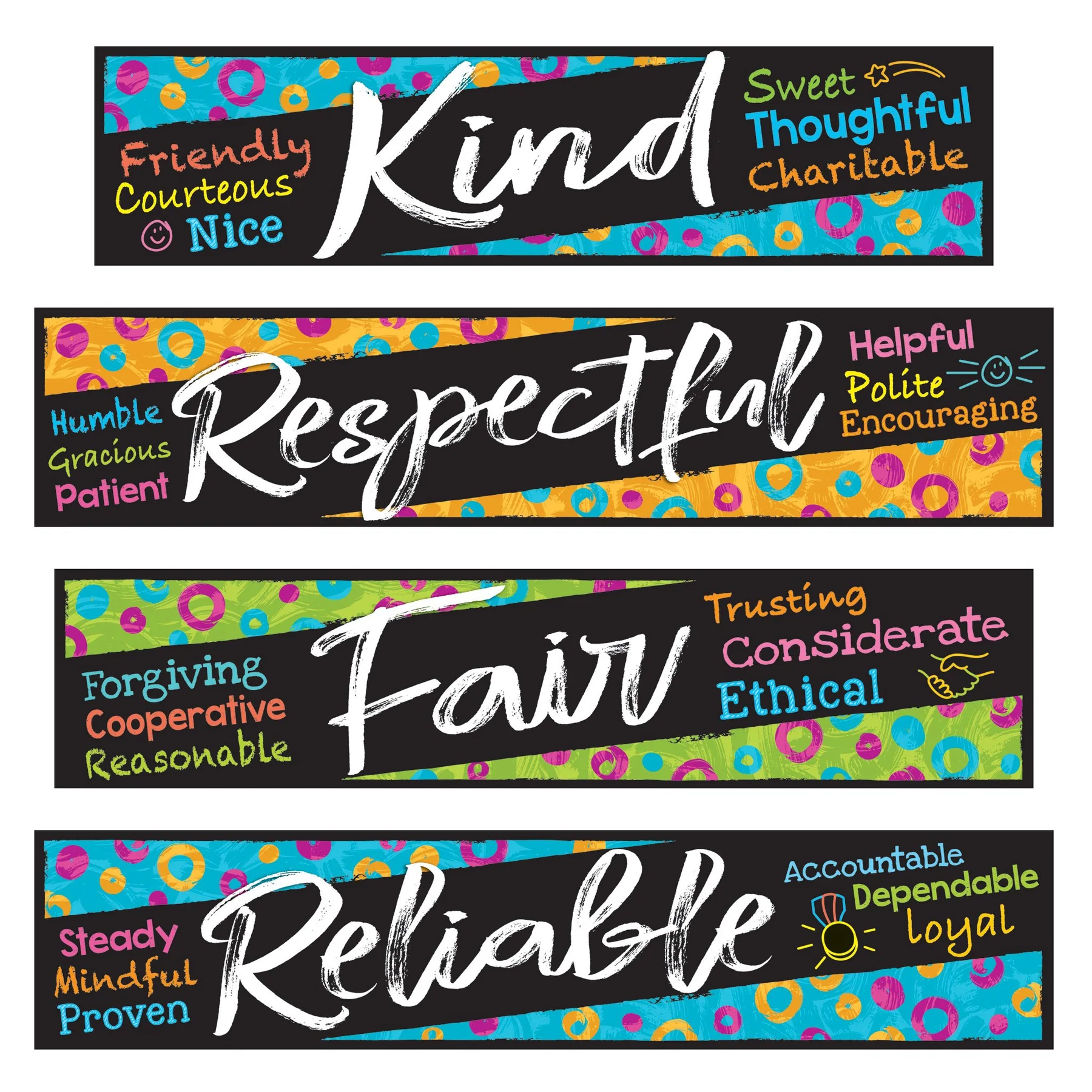 Color Harmony Character Traits Mini Bulletin Board Set