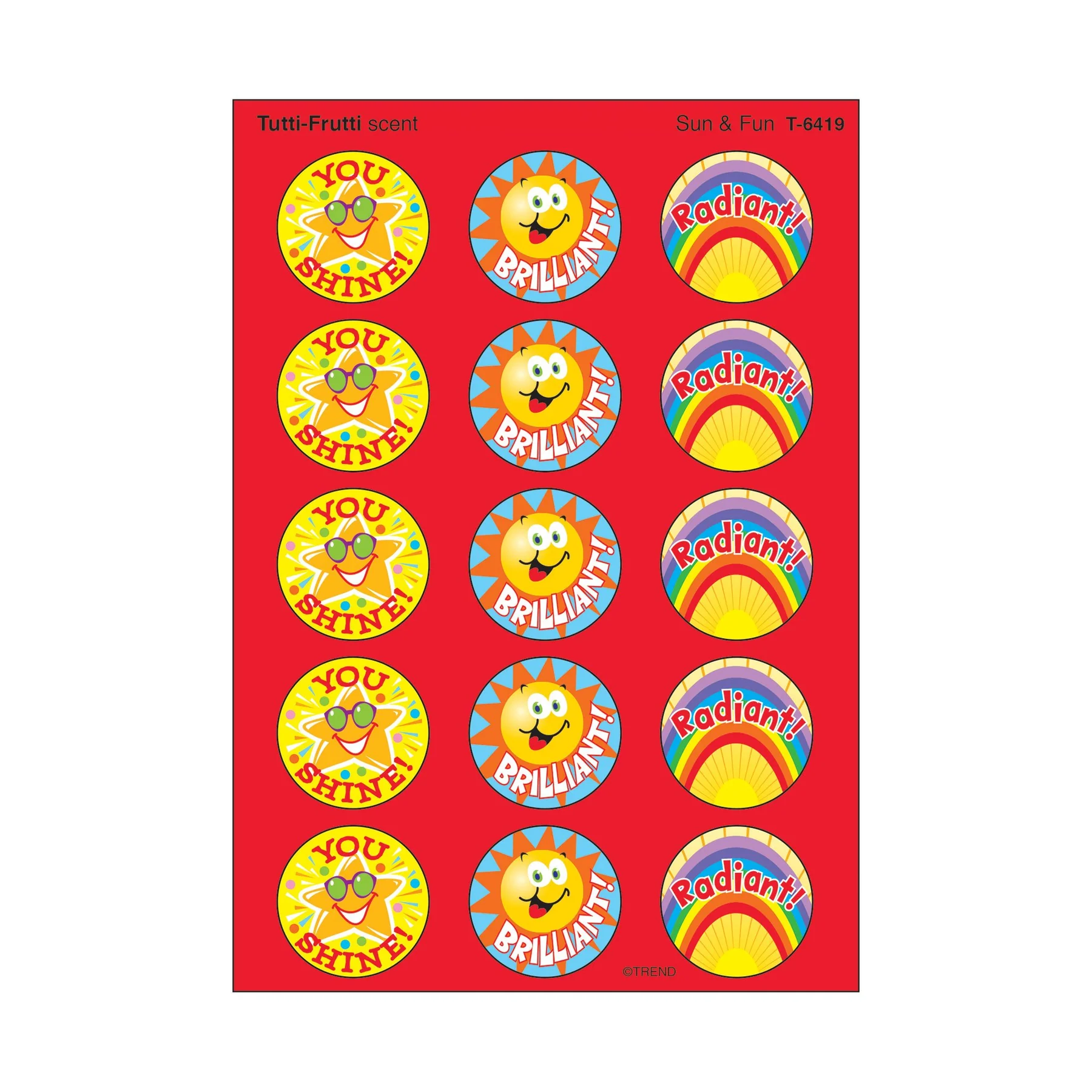 Sun & Fun, Tutti-Frutti scent Scratch ‘n Sniff Stinky Stickers