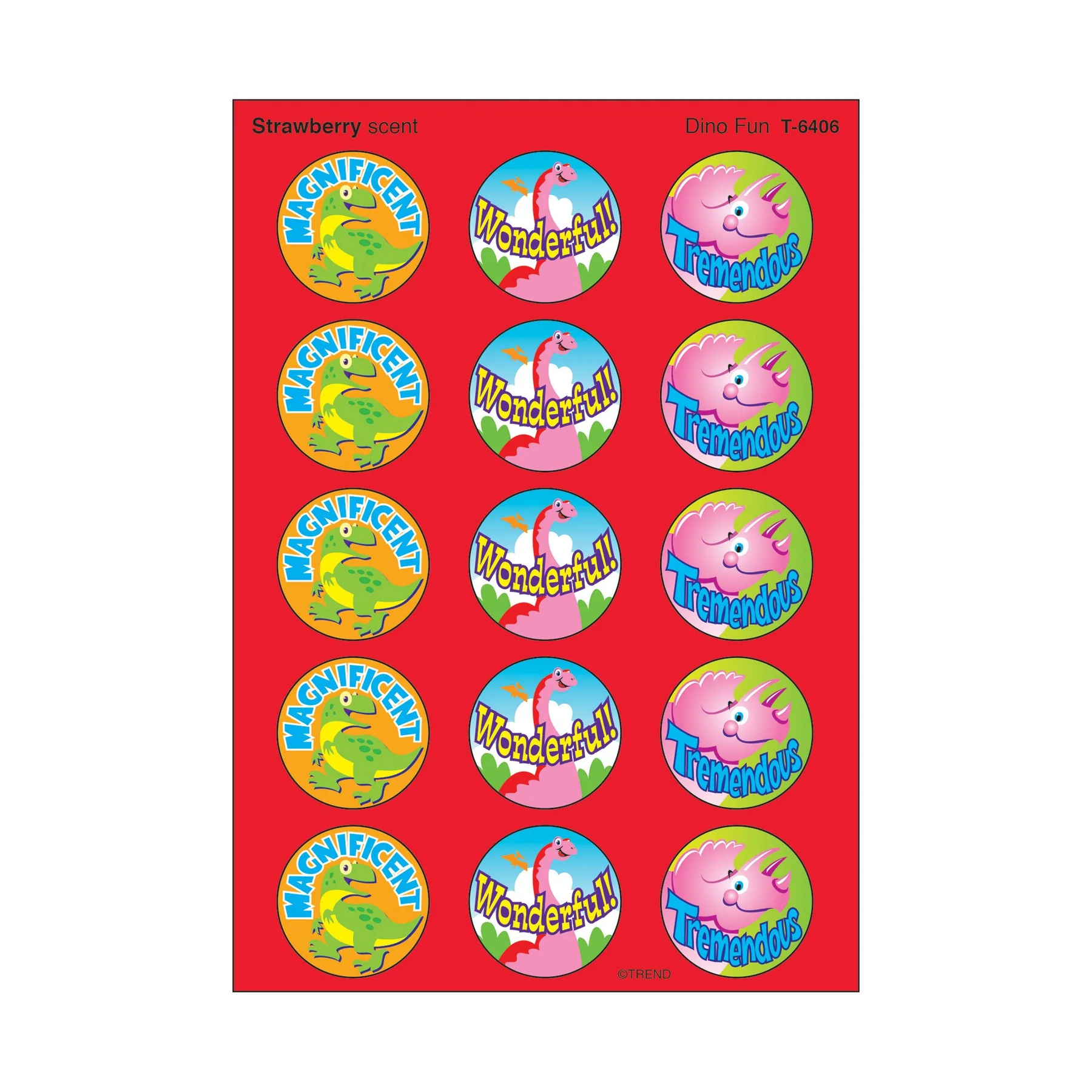 Dino Fun, Strawberry scent Scratch ‘n Sniff Stinky Stickers