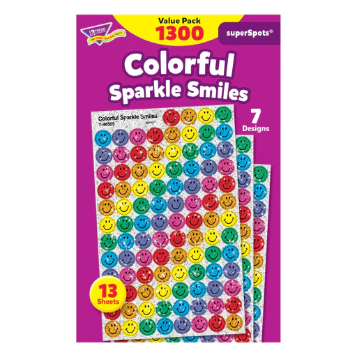 Colorful Sparkle Smiles Stickers