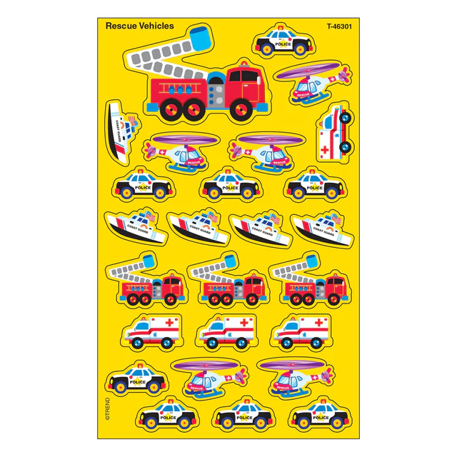 Rescue Vehicles super Shapes Stickers