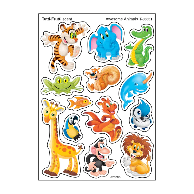 Awesome Animals, Tutti-Frutti scent Scratch ‘n Sniff Stinky Stickers