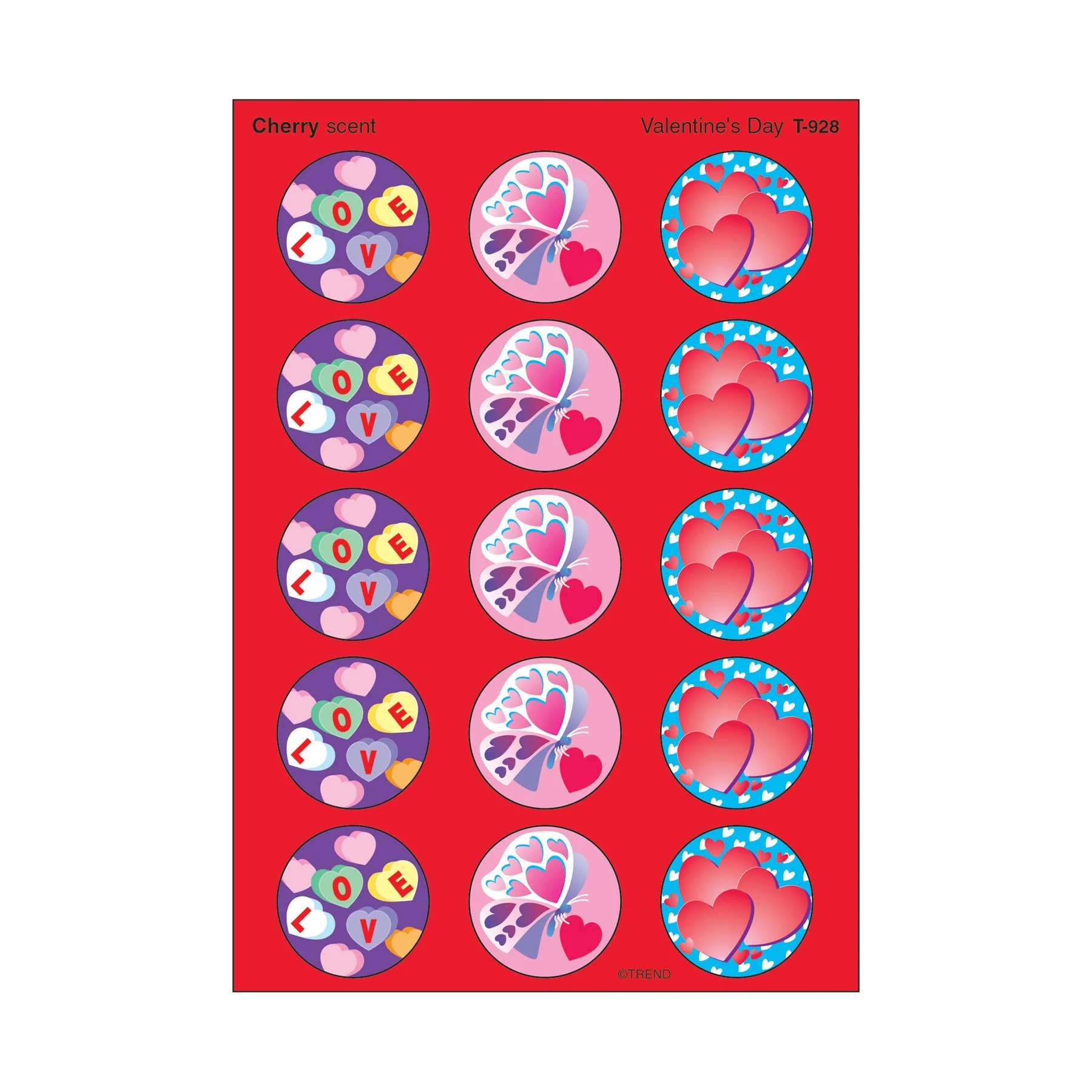 Valentine’s Day, Cherry scent Scratch ‘n Sniff Stinky Stickers