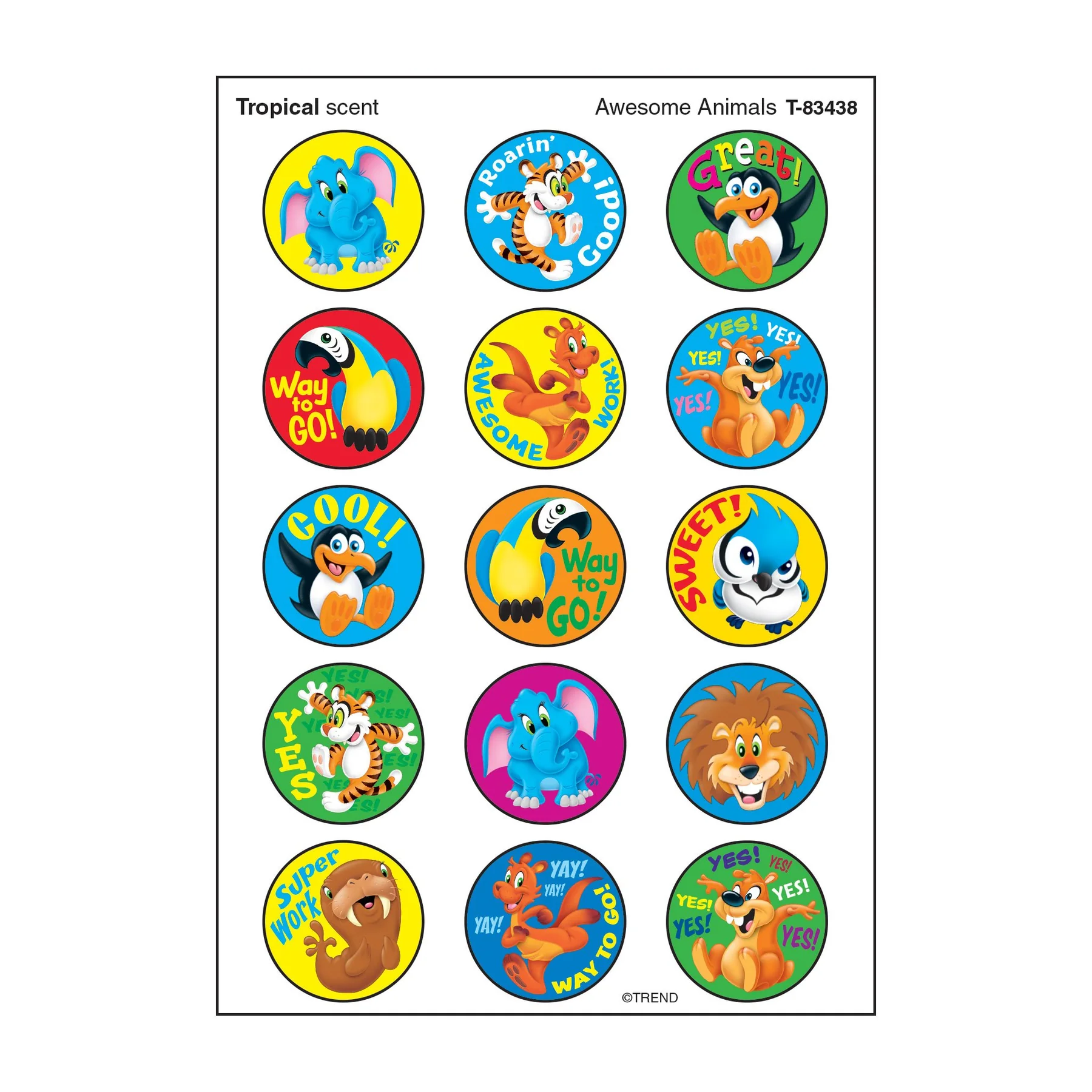 Awesome Animals, Tropical scent Scratch ‘n Sniff Stinky Stickers
