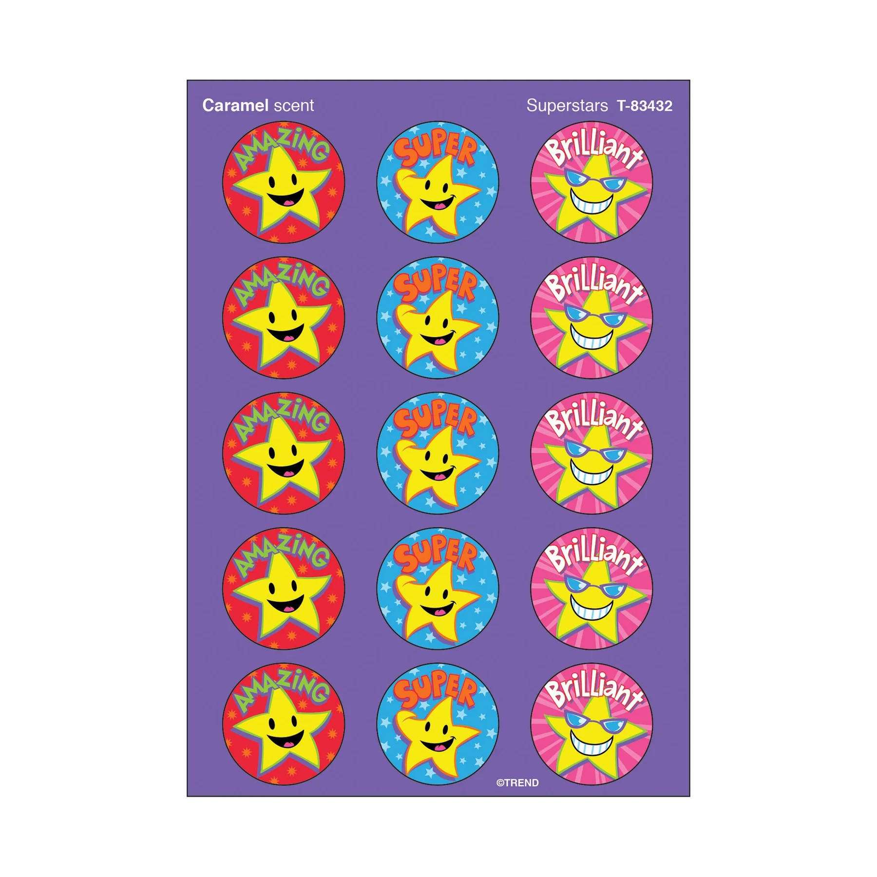 Superstars, Caramel scent Scratch ‘n Sniff Stinky Stickers