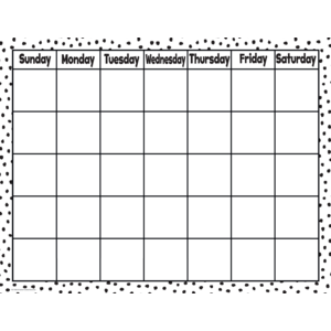 BLACK PAINTED DOTS CALENDAR CHART