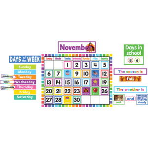 COLORFUL CALENDAR BULLETIN BOARD