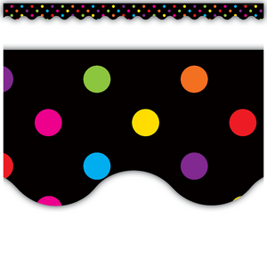 MULTICOLOR DOTS ON BLACK BORDERS