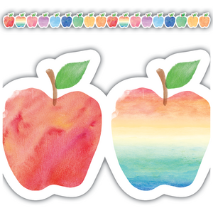 WATERCOLOR APPLES BORDERS