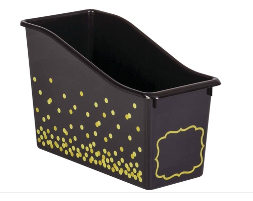 BLACK CONFETTI PLASTIC BOOK BIN