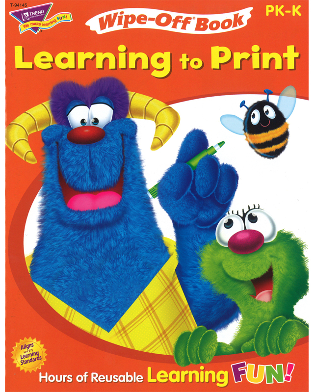 LEARNING TO PRINT WORKBOOK WIPE-OFF
