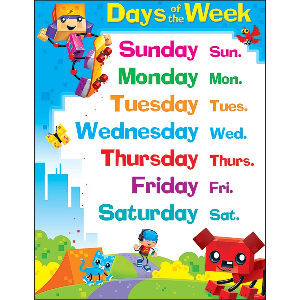 DAYS OF THE WEEK CHART