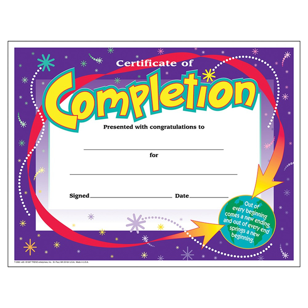 COMPLETION AWARDS