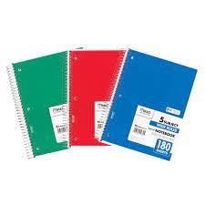 NOTEBBOK SPIRAL 5 SUBJECT 180CT