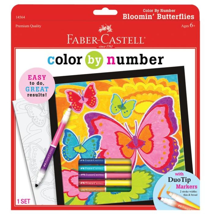 COLOR BY NUMBER BLOOMIN BUTTERFLIES CS/6