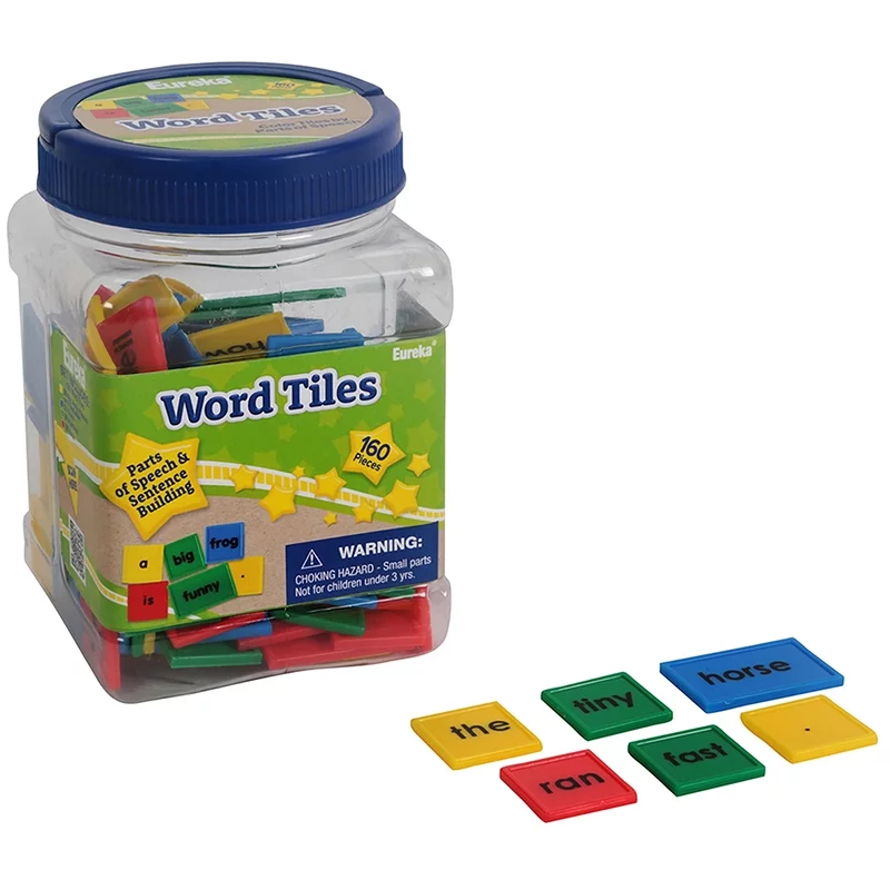 WORD TILES PARTS OF SPEECH 160/PK COLOR CODED